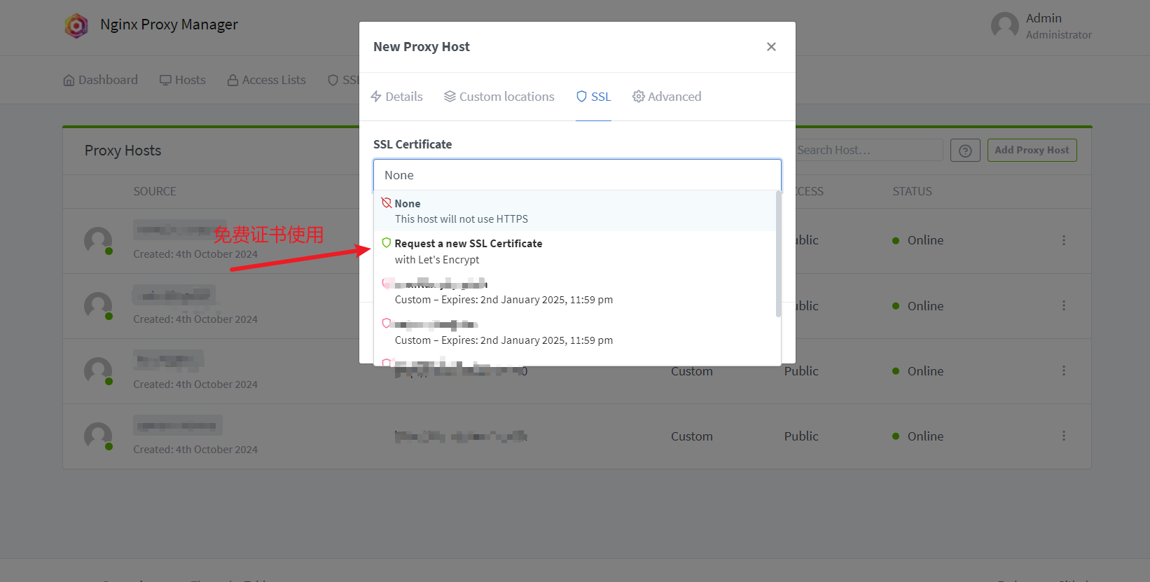 Configuring Free SSL Certificate